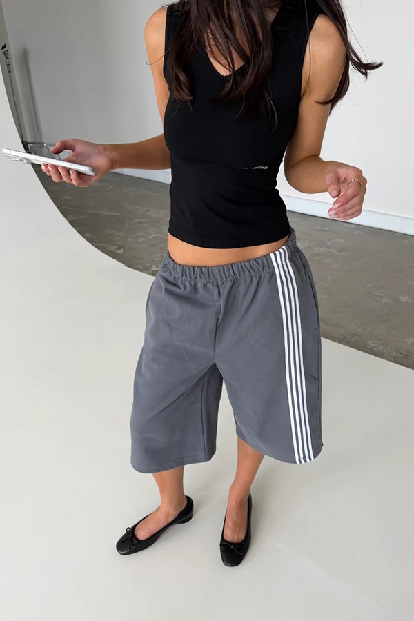 Asymmetric Stripe Shorts from Other Normal