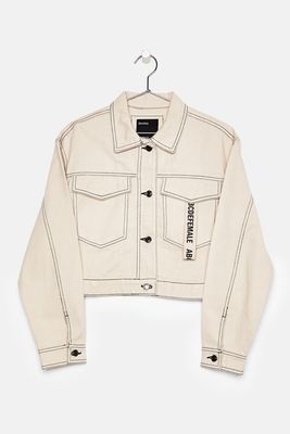 Cropped Jacket With Topstitching from Bershka