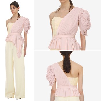 One-Shoulder Chiffon Top