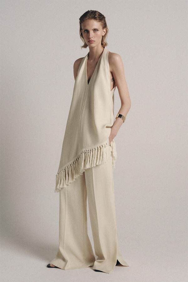 Halter Neck Fringed Top from Zara
