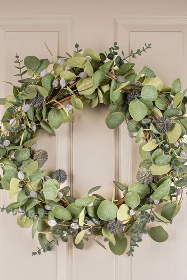 Artificial Eucalyptus & Pussy Willow Wreath