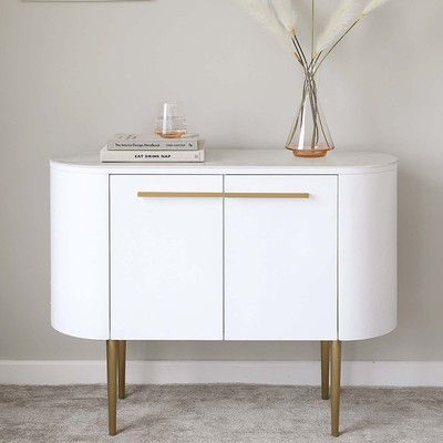 Manhattan White and Marble Small Sideboard