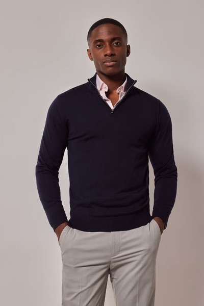 Half Zip Merino Jumper from Hawes & Curtis