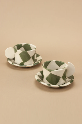 Checkerboard Two Teacup Set from Henry Holland