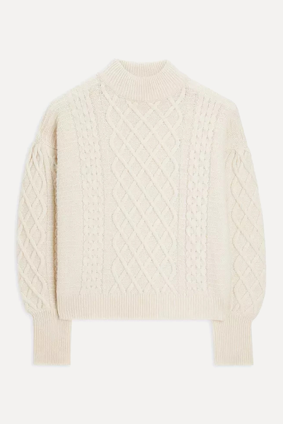 Plain Cable Knit Turtleneck Jumper from John Lewis 