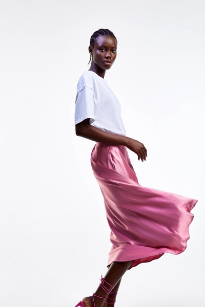 Satin Finish Skirt from Zara