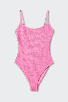 Wrap-Back Textured Swimsuit from Mango