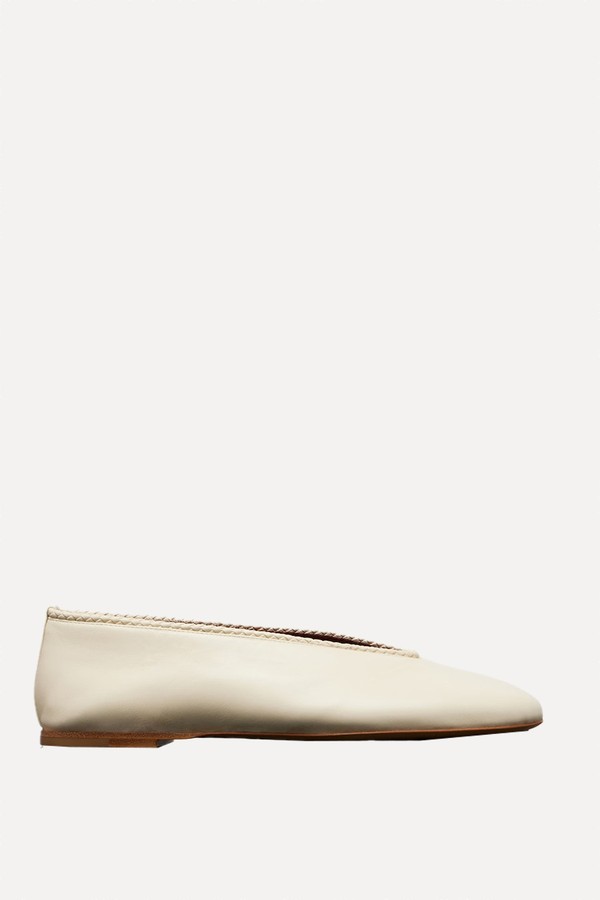 Rosa Leather Ballet Flats from Bottega Veneta
