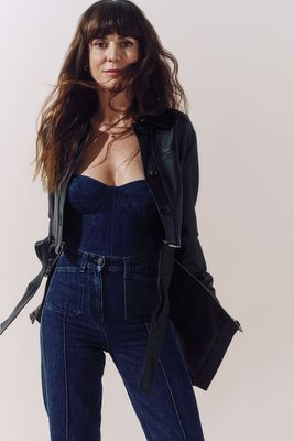 The Corset Cropped Denim Bustier Top from E.L.V. DENIM 