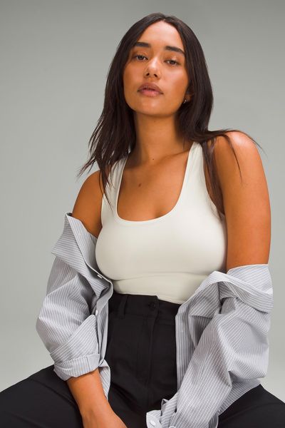 Square-Neck Sleeveless Bodysuit