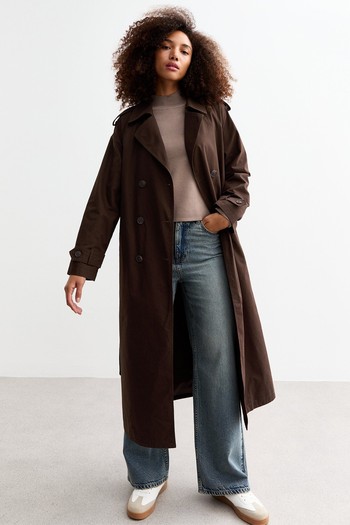 Double-Breasted Lined Cotton Trench Coat