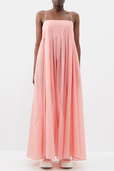 Organic Cotton Pleated Maxi Dress  from Raey