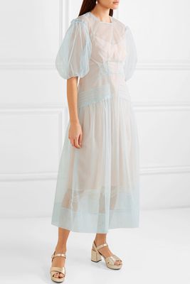 Pintucked Taffeta Midi Dress from Simone Rocha