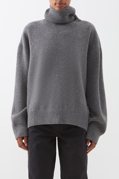 Cropped Displaced-Sleeve Roll-Neck Wool Sweater from Raey