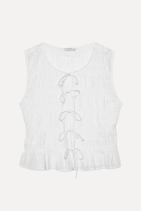 Creased Top With Ties from Stradivarius