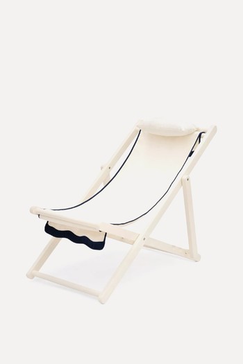 Laurens Scalloped-Trim Fabric & Wood Beach Chair from Business & Pleasure Co.