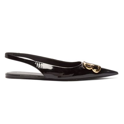 Patent Leather Sling Back Flats from Balenciaga 