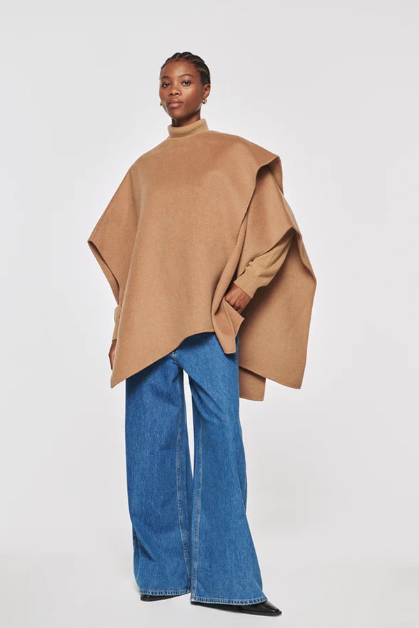 Journey Recycled Wool-Blend Wrap Cape from Aligne