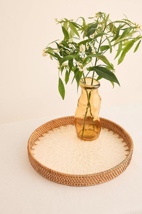 Round Rattan Tray