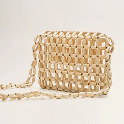 Beaded Wood Handbag from Mango