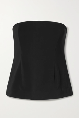 Strapless Stretch-Crepe Bustier Top from Co