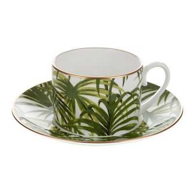 Palmeral Teacup & Saucer Set from House Of Hackney