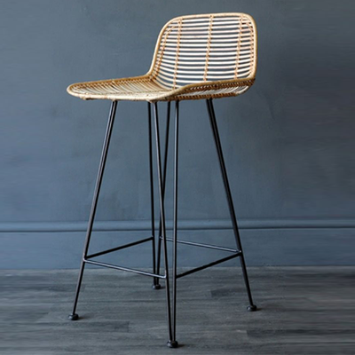 Blonde Rattan Bar Stool from Rockett St George