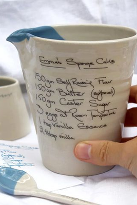 Personalised Handwritten Recipe Jug from Alice Funge Ceramics