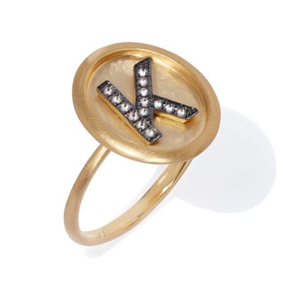 18ct Gold Diamond Initial K Ring