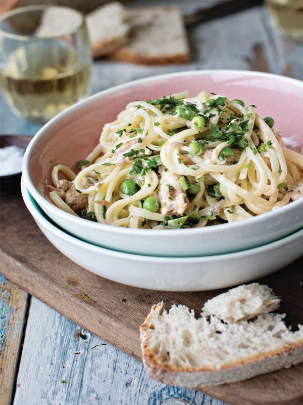 Linguine Smoked Trout & Petit Pois