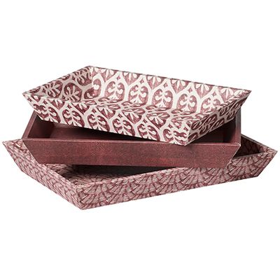 Set Of Three Very Useful Ikat Trays from Oka