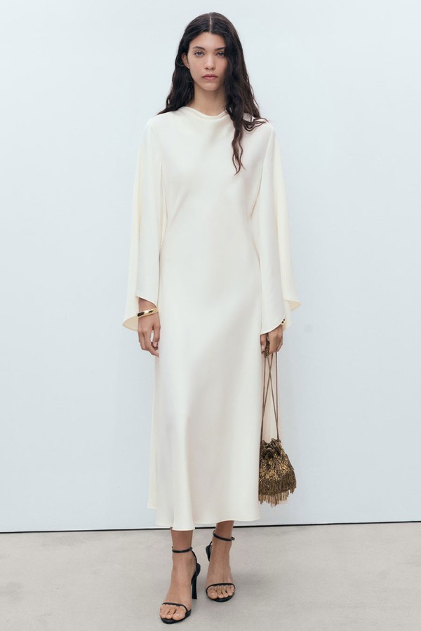 Long Satin Dress from Mango