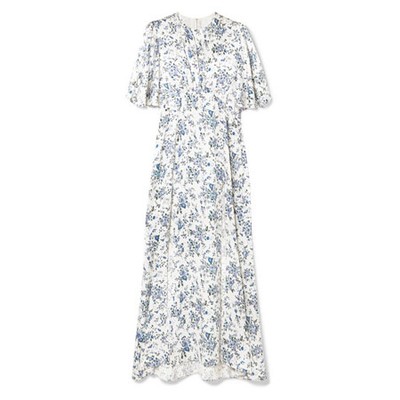 Floral-Print Silk-Satin Maxi Dress from Les Rêveries