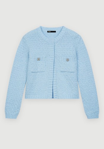 Marguerite Button-Embellished Knitted Cardigan from Maje