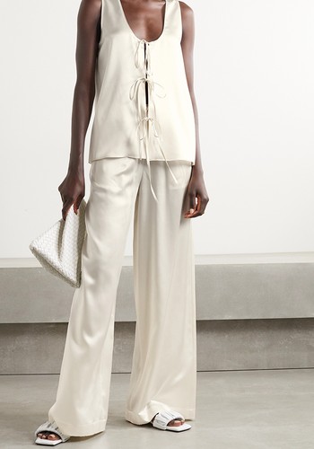 Silk-Satin Wide-Leg Pants from Rosetta Getty