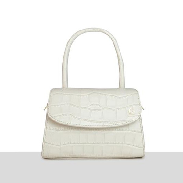 Cream Croc Cross Body Grab Bag