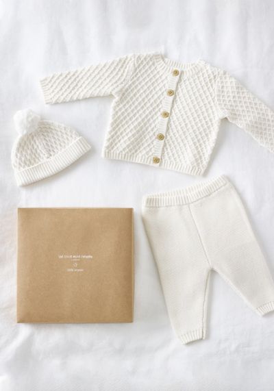 Knitted Organic Cotton Baby Gift Set