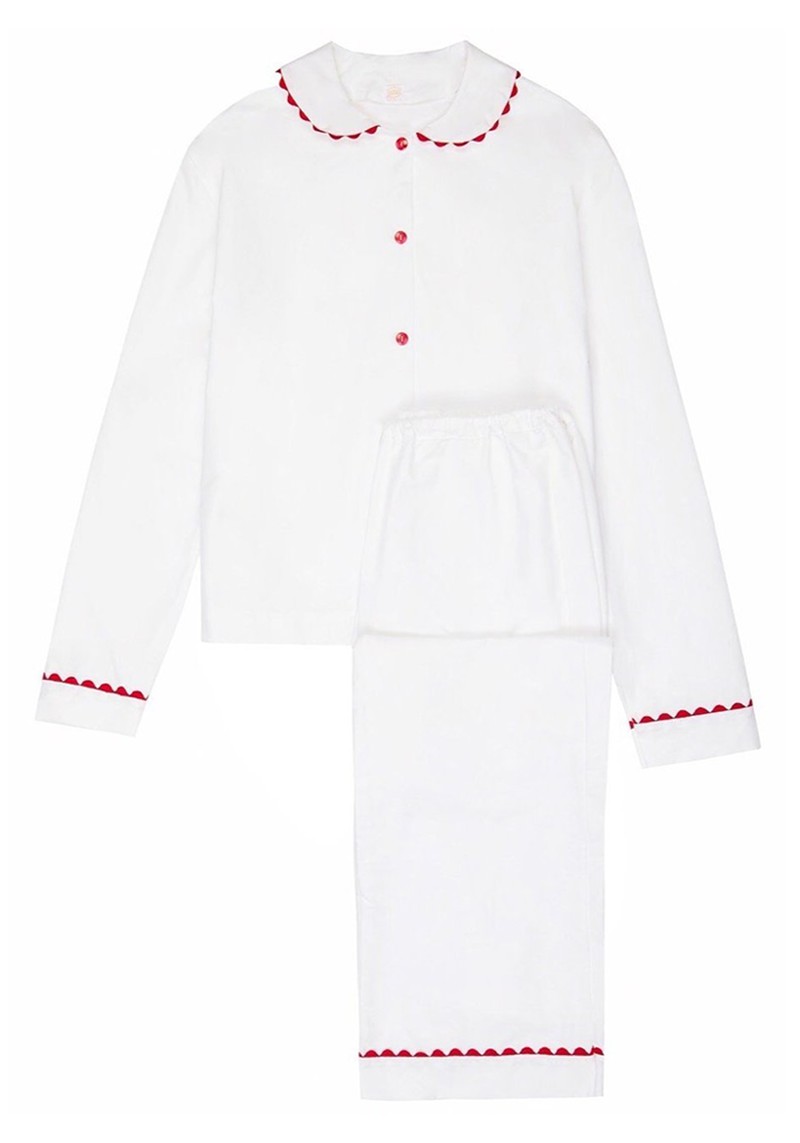 Cotton Poplin Long Pyjamas With Ric Rac Trim from Sarah Brown