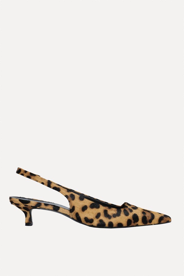 Nalita Cow-Hair Slingback Pumps from Source Unknown