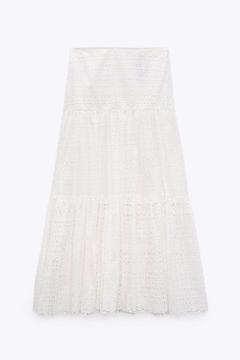 Embroidered Long Skirt from Zara