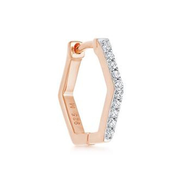 Pave Rose Gold Single Hex Huggie from Missoma