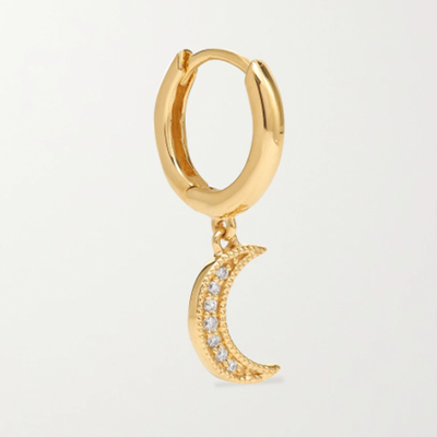 Crescent 18-Karat Gold Diamond Hoop Earring from Andrea Fohrman
