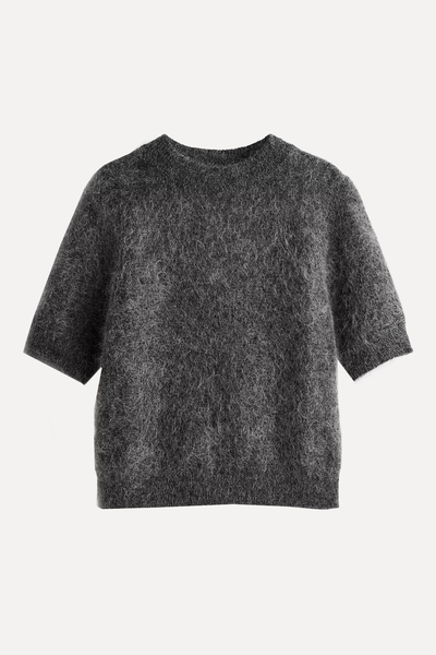 Short-Sleeved Mohair-Blend Top from H&M