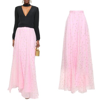 Flared Silk-Blend Fil Coupé Maxi Skirt from Temperley London