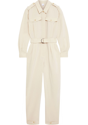 Erin Belted Pleated Drill Jumpsuit