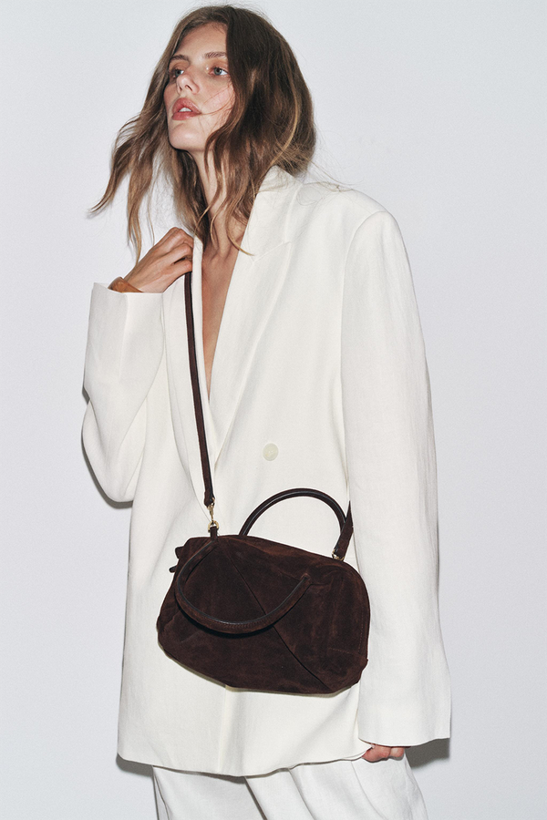 Split Suede Bowling Bag from Zara