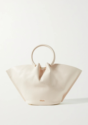 Valeska Gathered Textured-Leather Tote from Cult Gaia