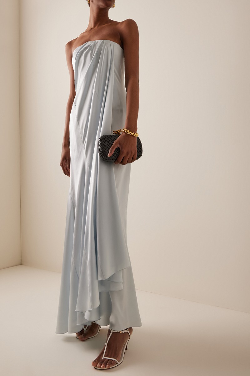 Draped Silk-Satin Maxi Dress  from Delpozo