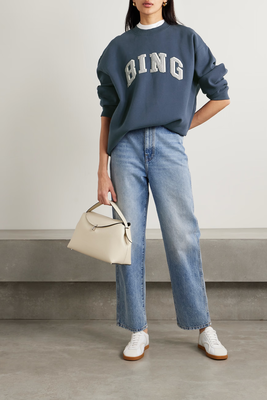 Tyler Oversized Appliquéd Cotton-Blend Jersey Sweatshirt, £180 | Anine Bing