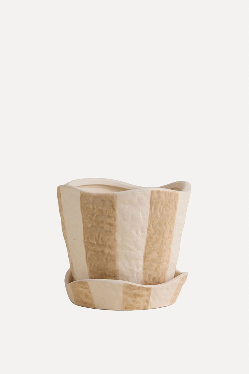 Striped Ceramic Planter